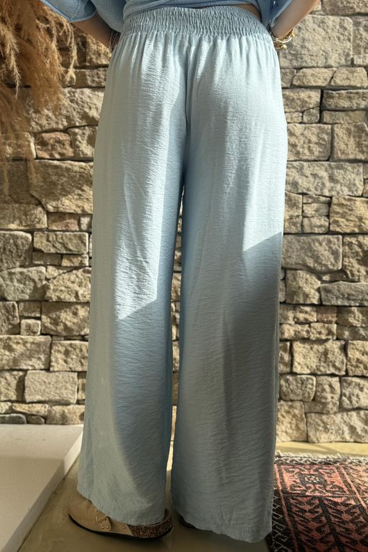 Basso Shirring Wide Leg Pant Light Denim